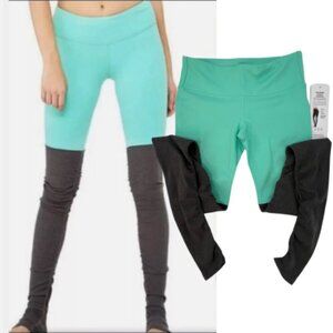 Alo -  Small NWT - Goddess Ribbed Leggings - Teal and Grey